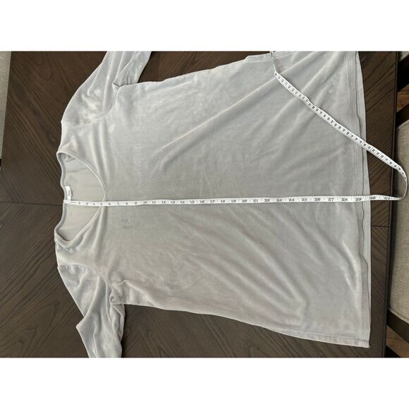 Women's Pure J. Jill Gray Velour Crushed Velvet V-Neck Long Sleeved Tunic Size L - Picture 9 of 11